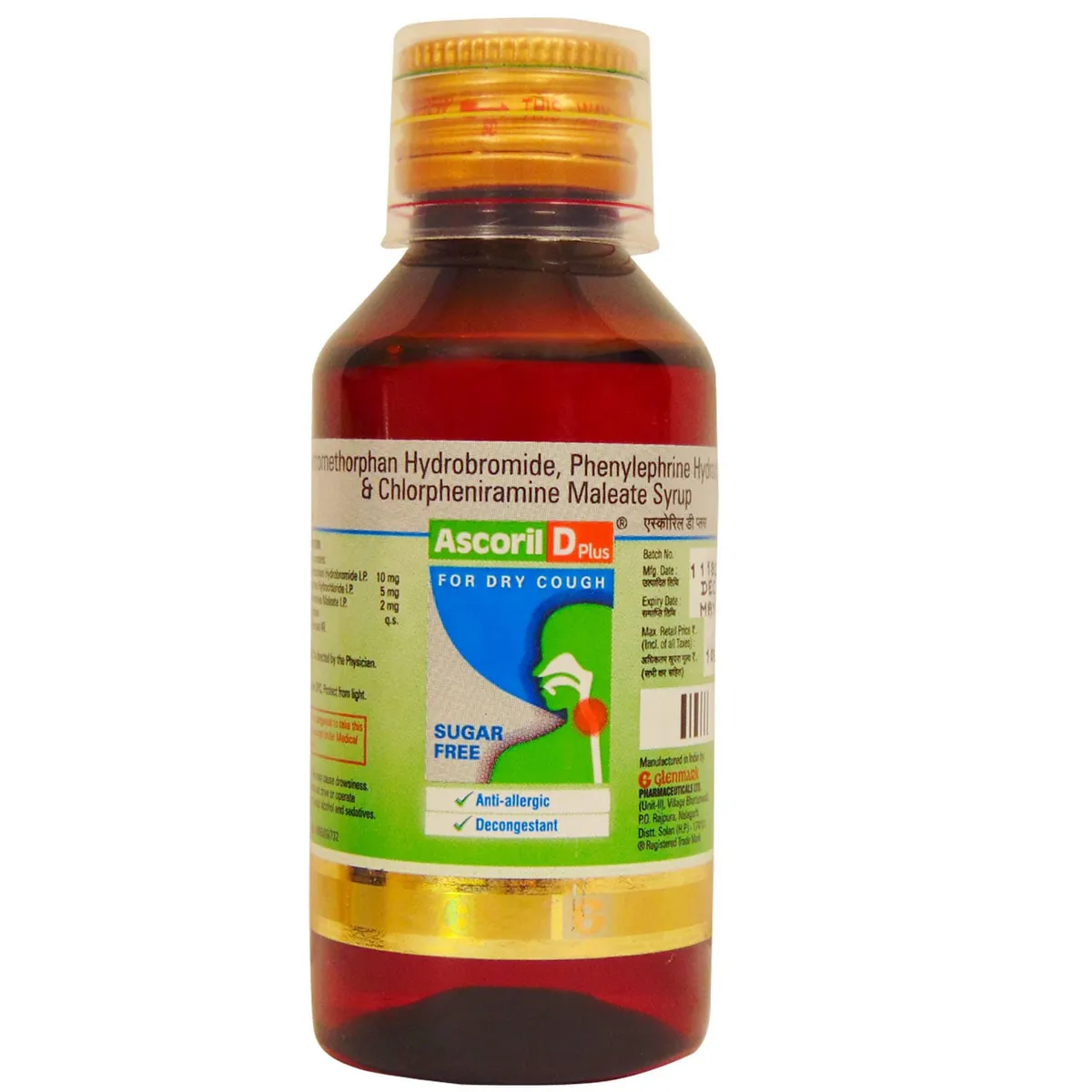 Ascoril D Plus Sugar Free Syrup