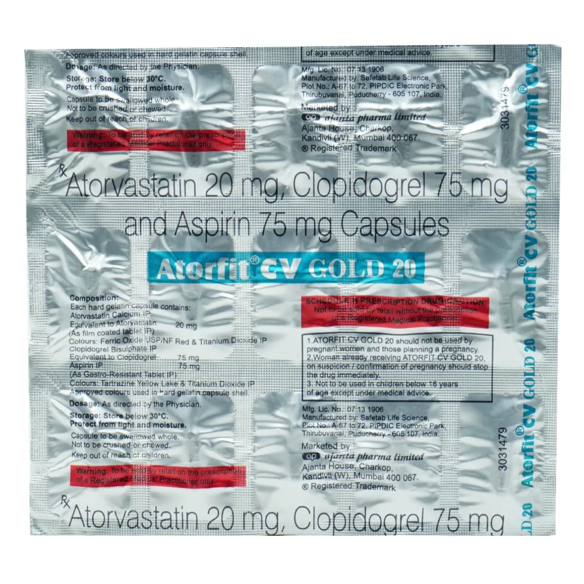 ATORFIT CV GOLD 20/75/75MG