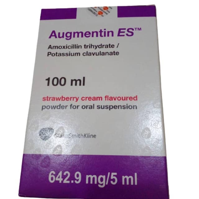 AUGMENTIN ES SUSP 642.9MG/5ML