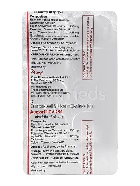 AUGXETIL CV 250 TAB