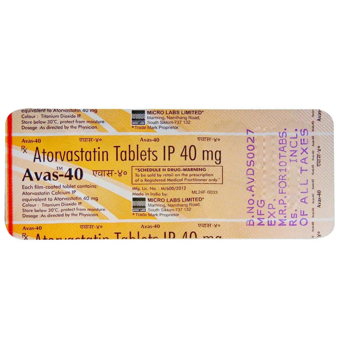 AVAS CV 40MG TAB
