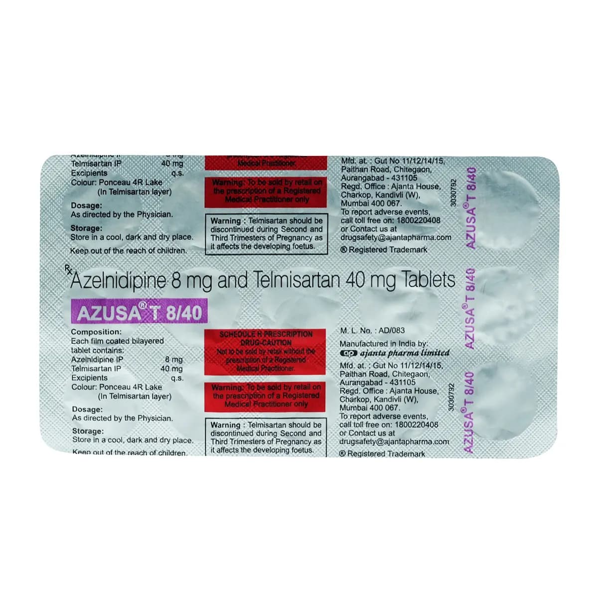 AZUSA T 8/40MG TAB