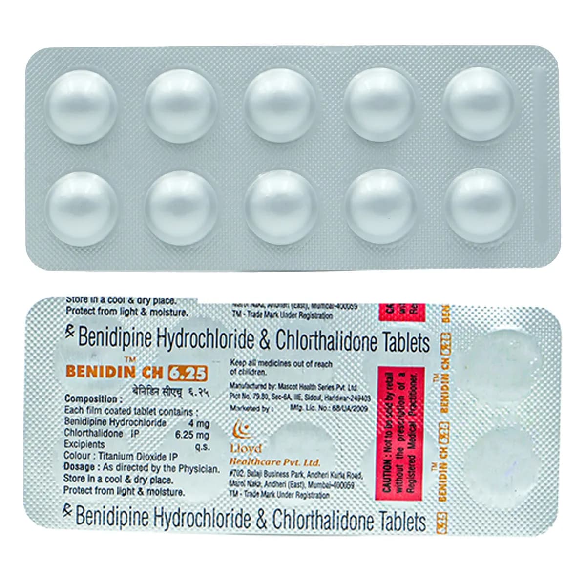 BENIDIN CH 6.25MG TAB
