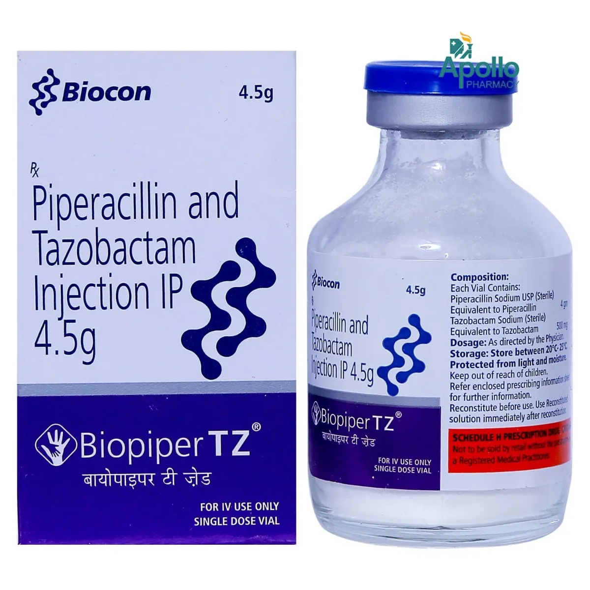 BIOPIPER TZ 4.5 GM INJ