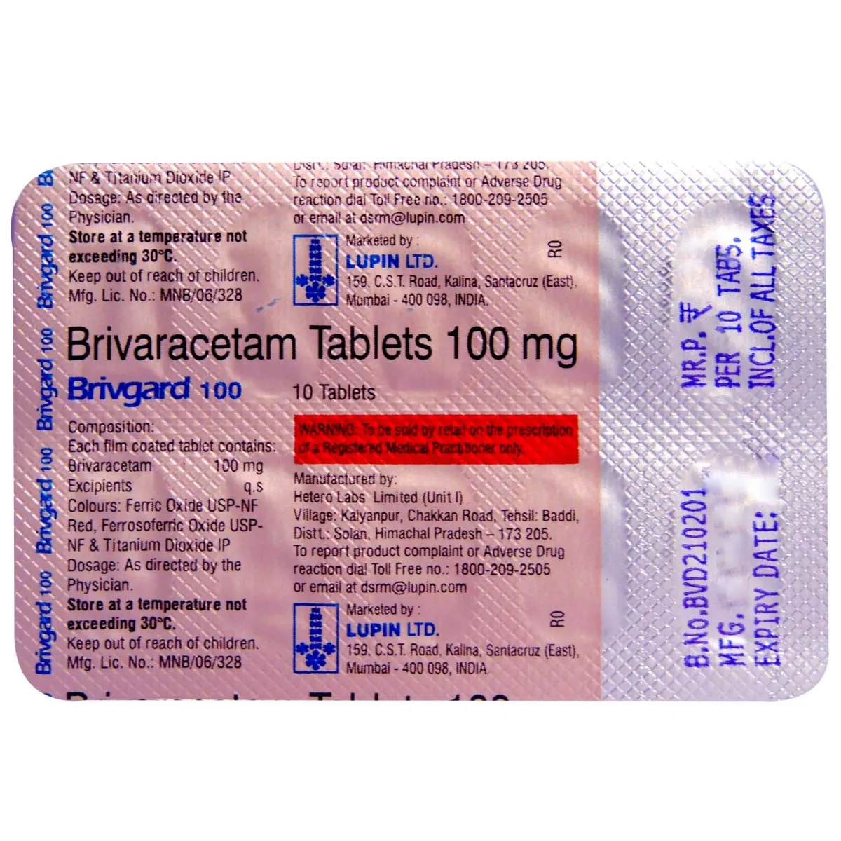BRIVGARD 100MG TAB