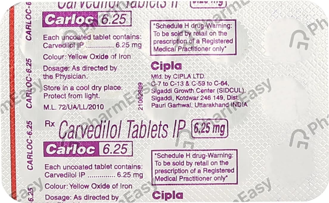 CARLOC-I 6.25MG TAB