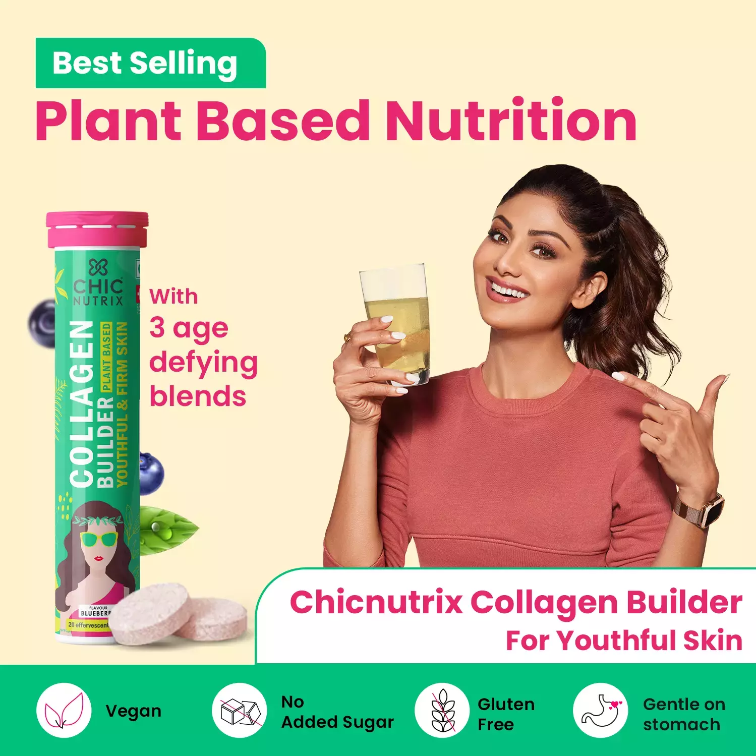 Chicnutrix Collagen Builder Tablet Blueberry