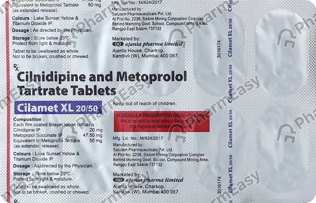 CILAMET XL 20/50MG TAB
