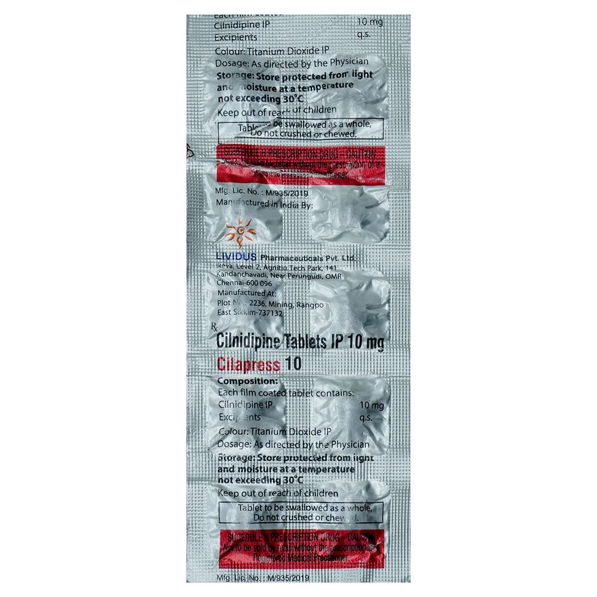 CILAPRESS 10MG TAB