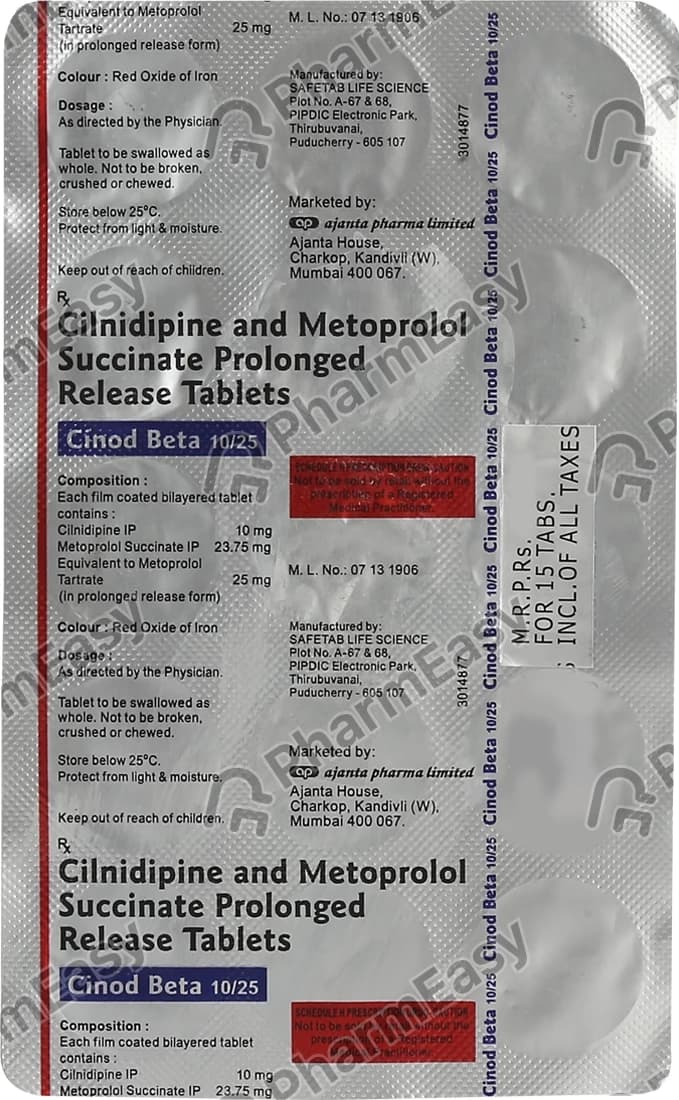 CINOD BETA 10/25MG TAB