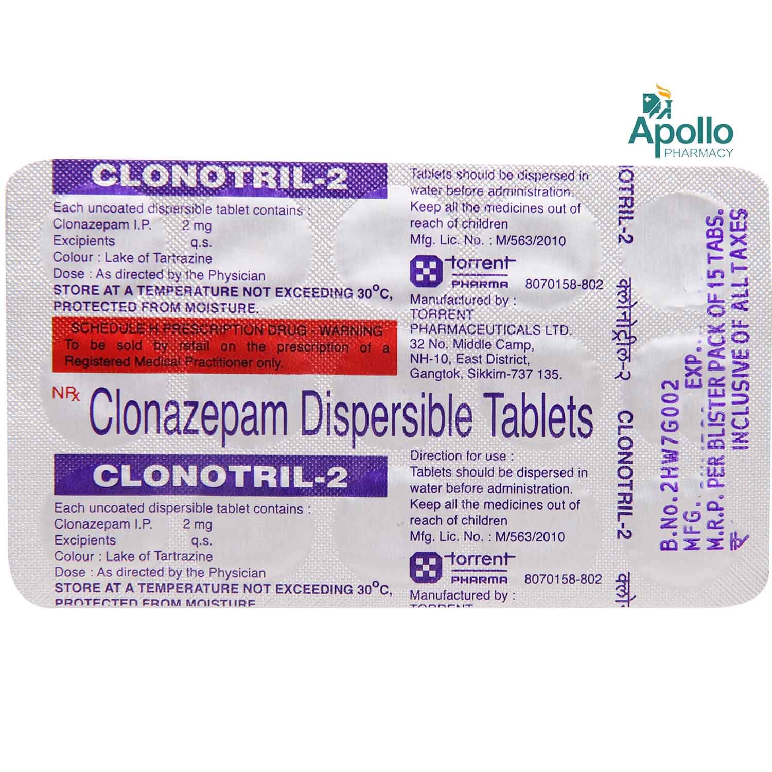 CLONOTRIL 2 MG TAB