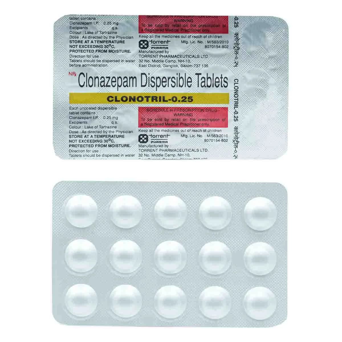 CLONOTRIL PLUS 10/0.25MG TAB