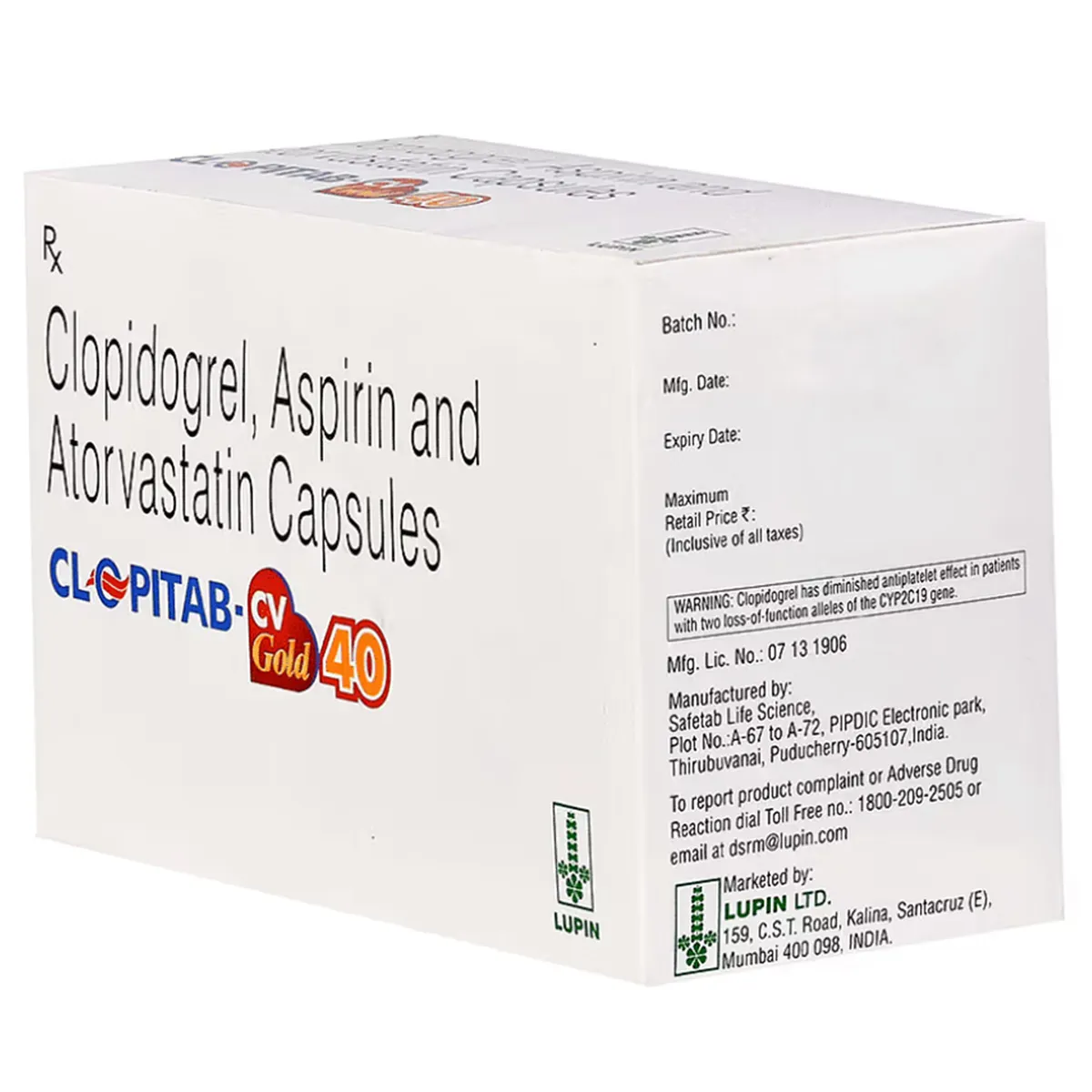 CLOPITAB CV GOLD 40 CAP