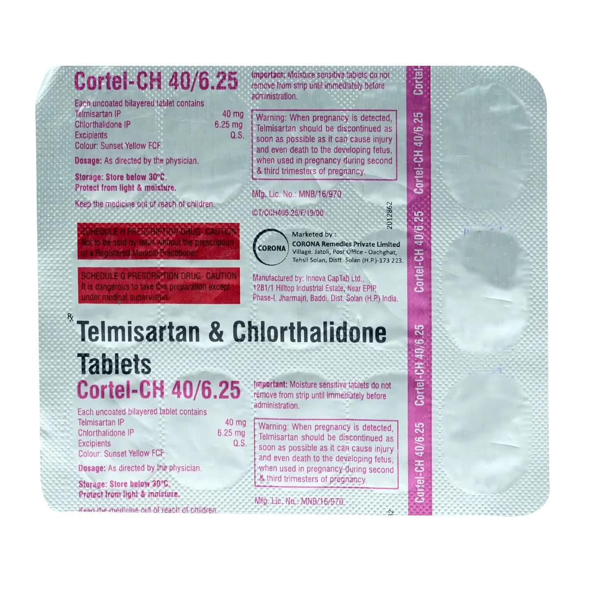CORTEL CH 40/6.25MG TAB