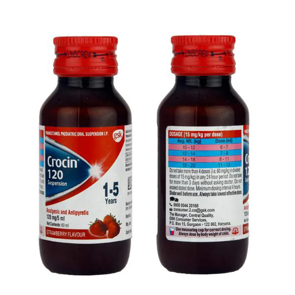 CROCIN SUS 120MG STRAWBERRY