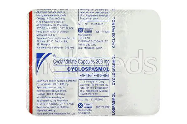 CYCLOSPASMOL 200MG 10`S