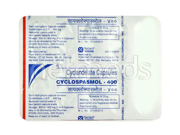 CYCLOSPASMOL 400MG 10`S