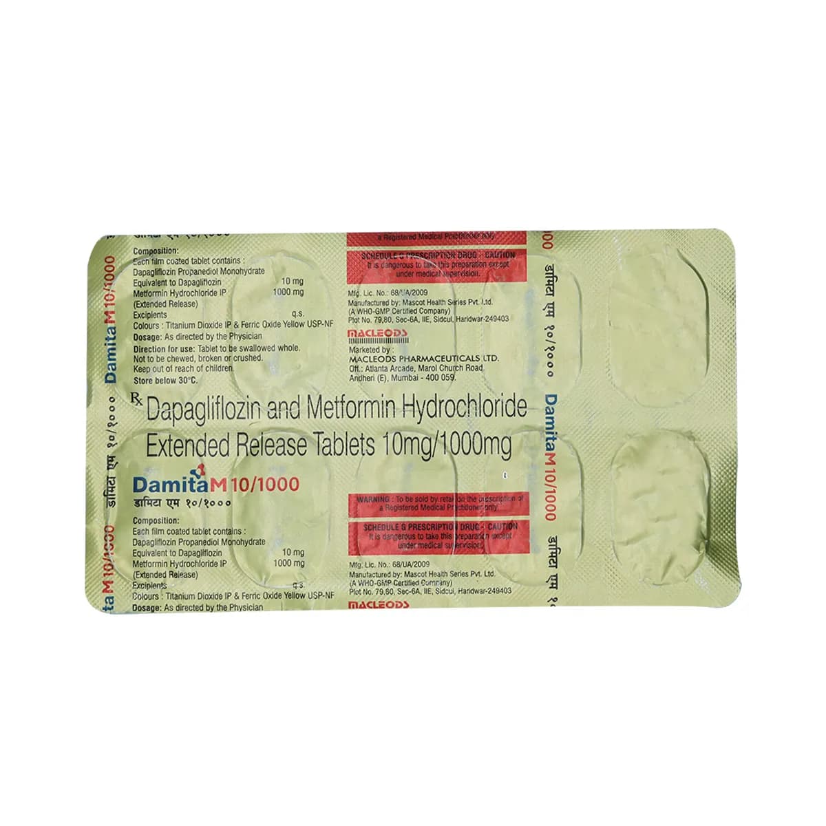 DAMITA M 10/1000MG TAB