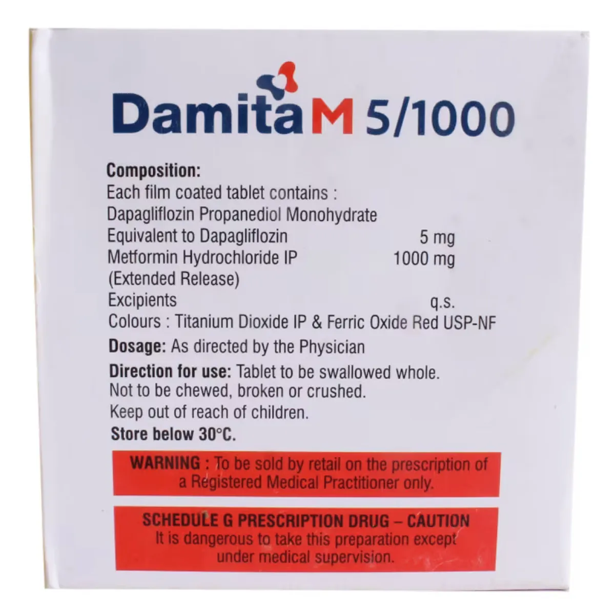 DAMITA M 5/1000MG TAB