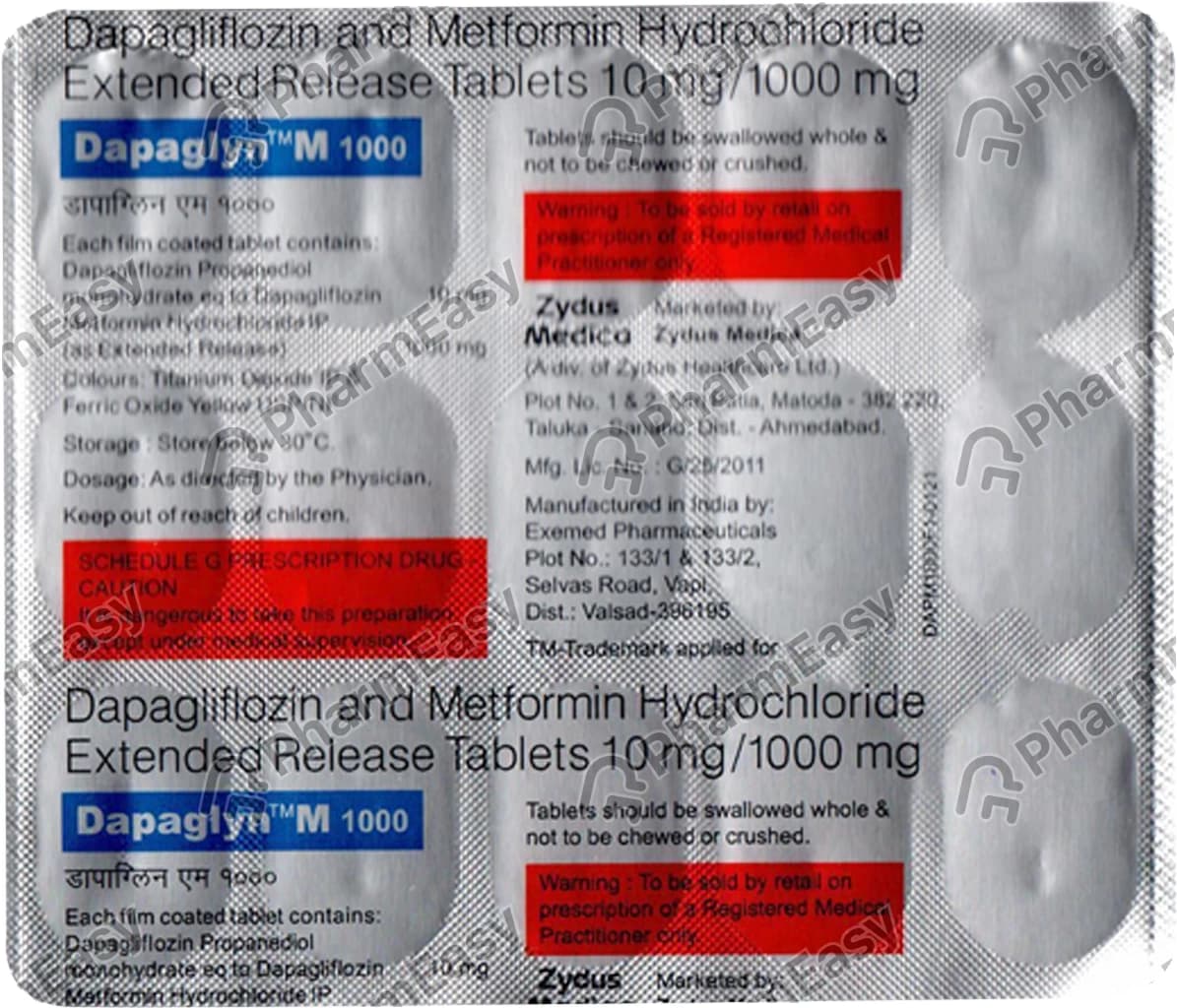 DAPAGLYN M 1000 TAB