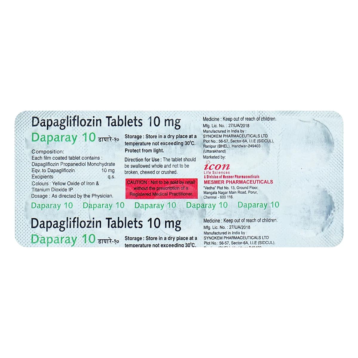 DAPARAY 10 TAB