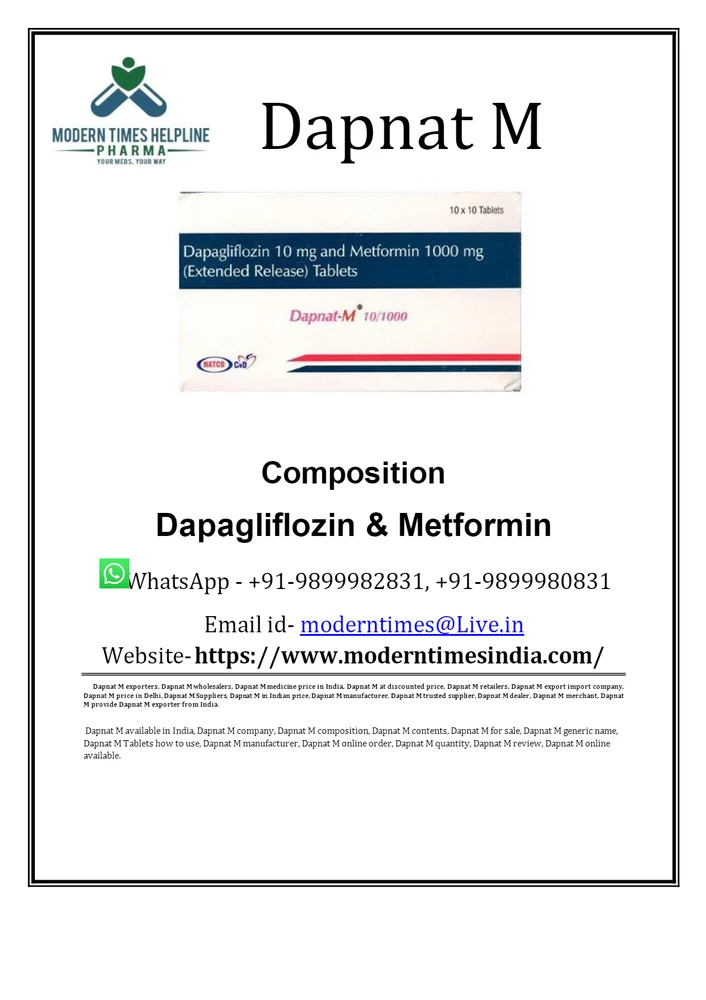 DAPNAT M 10/1000MG TAB