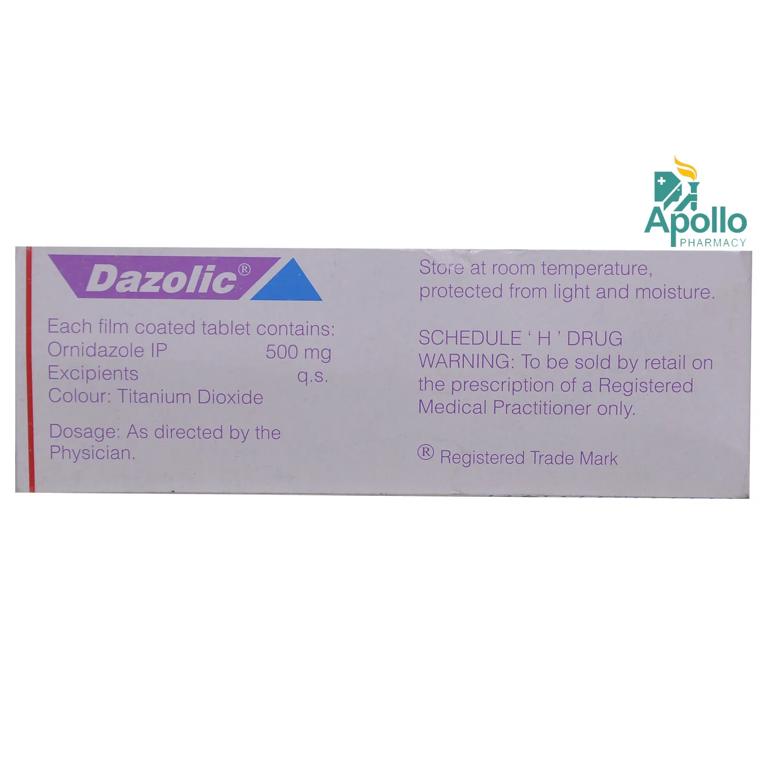 DAZOLIC TAB 500MG 10`S