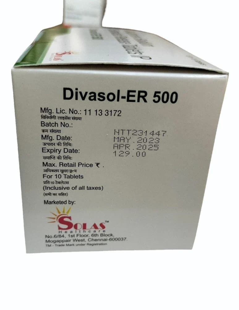 DIVASOL ER 500MG TAB