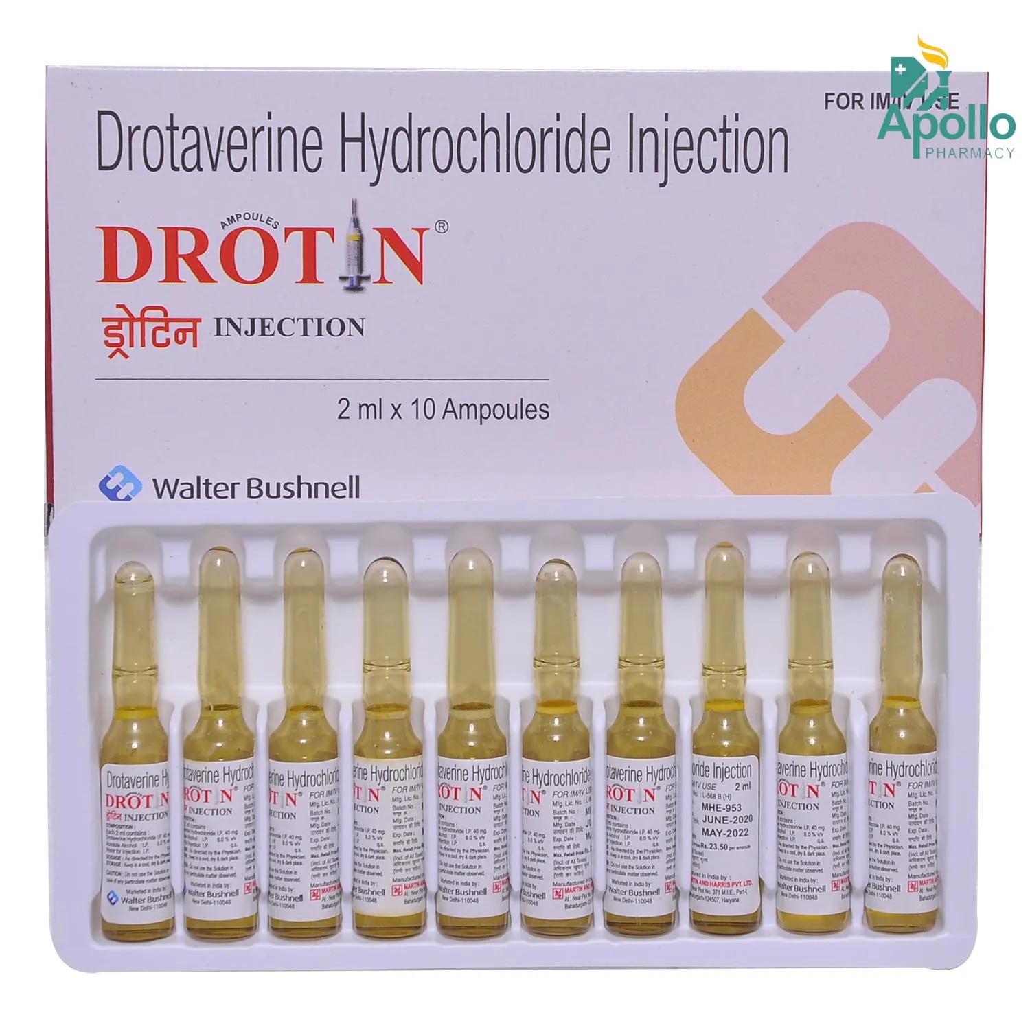 DROTIN INJ 10X2ML