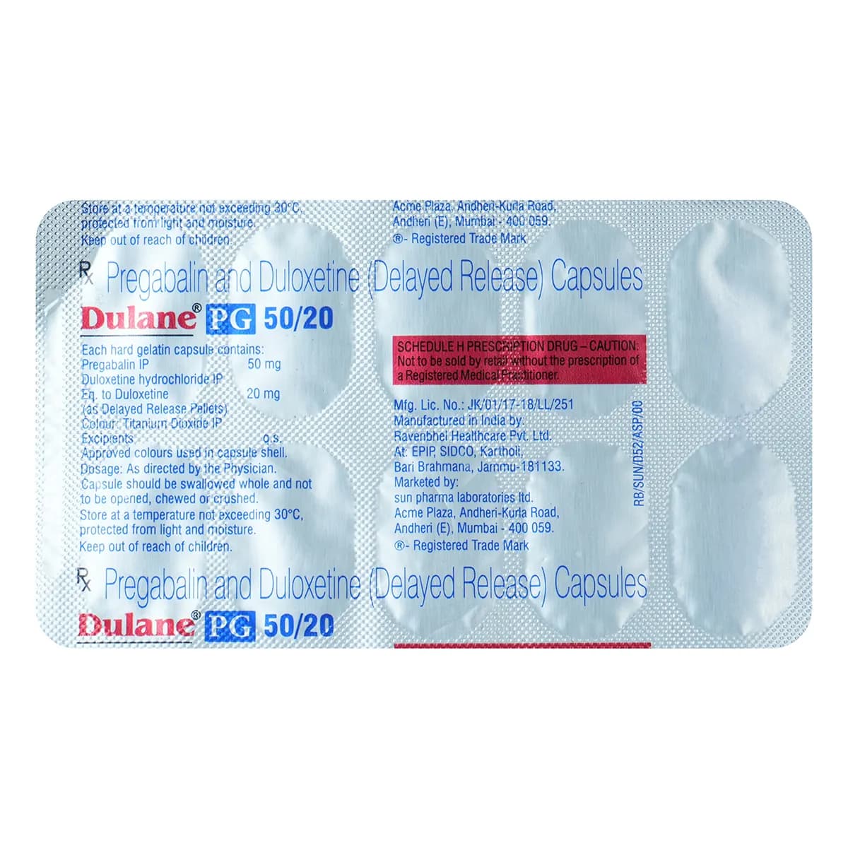 DULANE PG50/20 CAP 10`S
