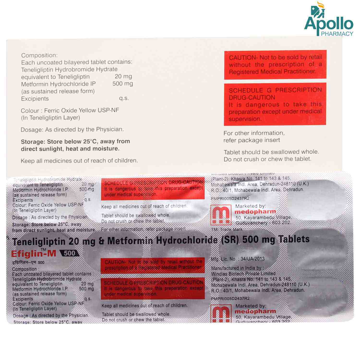 EFIGLIN M 500 TAB