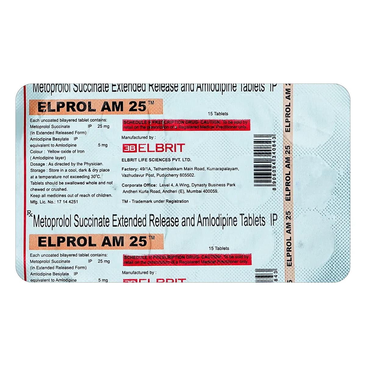 ELPROL AM 25MG TAB