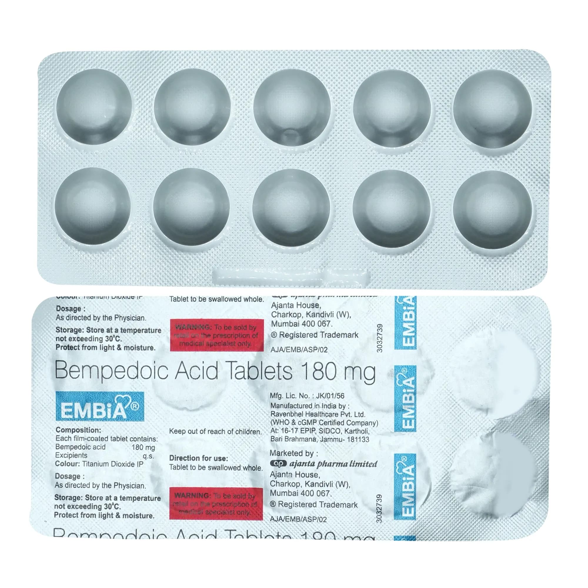 EMBIA 180MG TAB