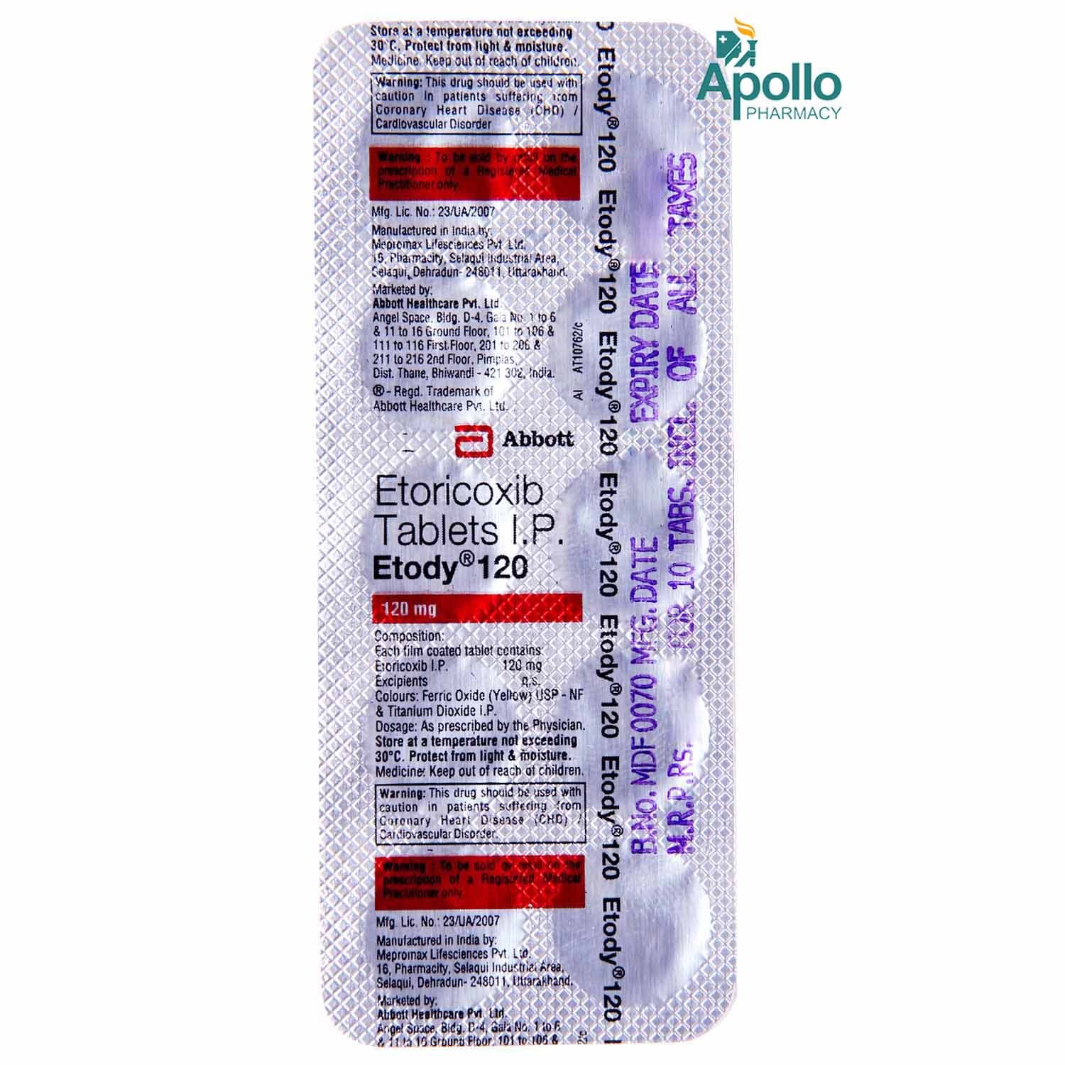 ETODY 120MG TAB 10`S