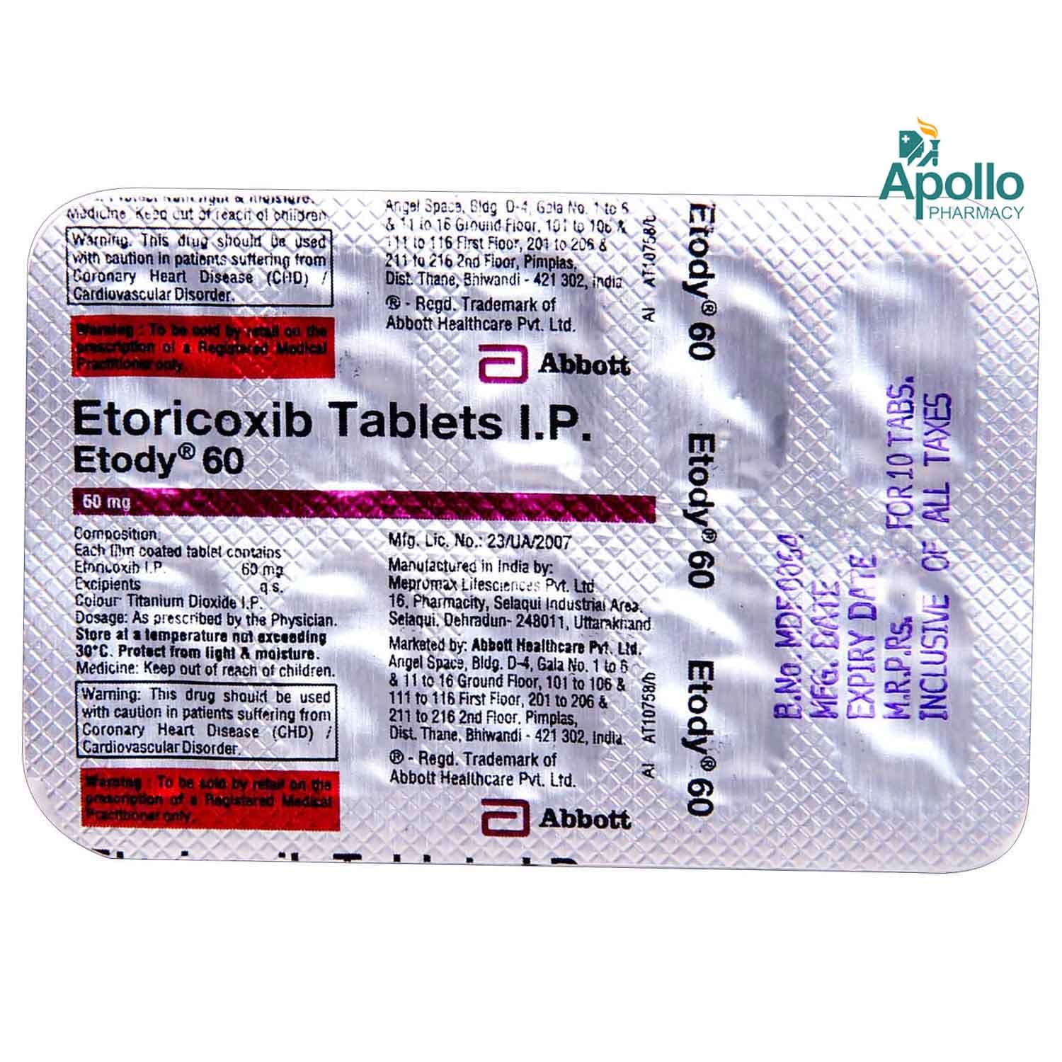 ETODY 60MG TAB 10`S