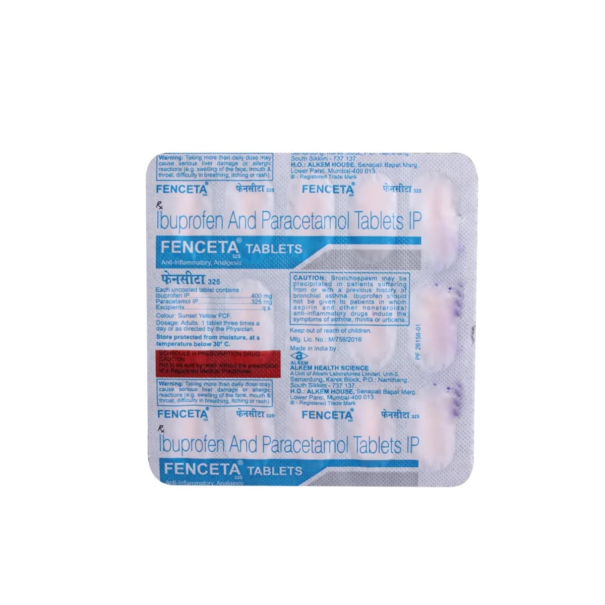 FENCETA SP 325MG TAB