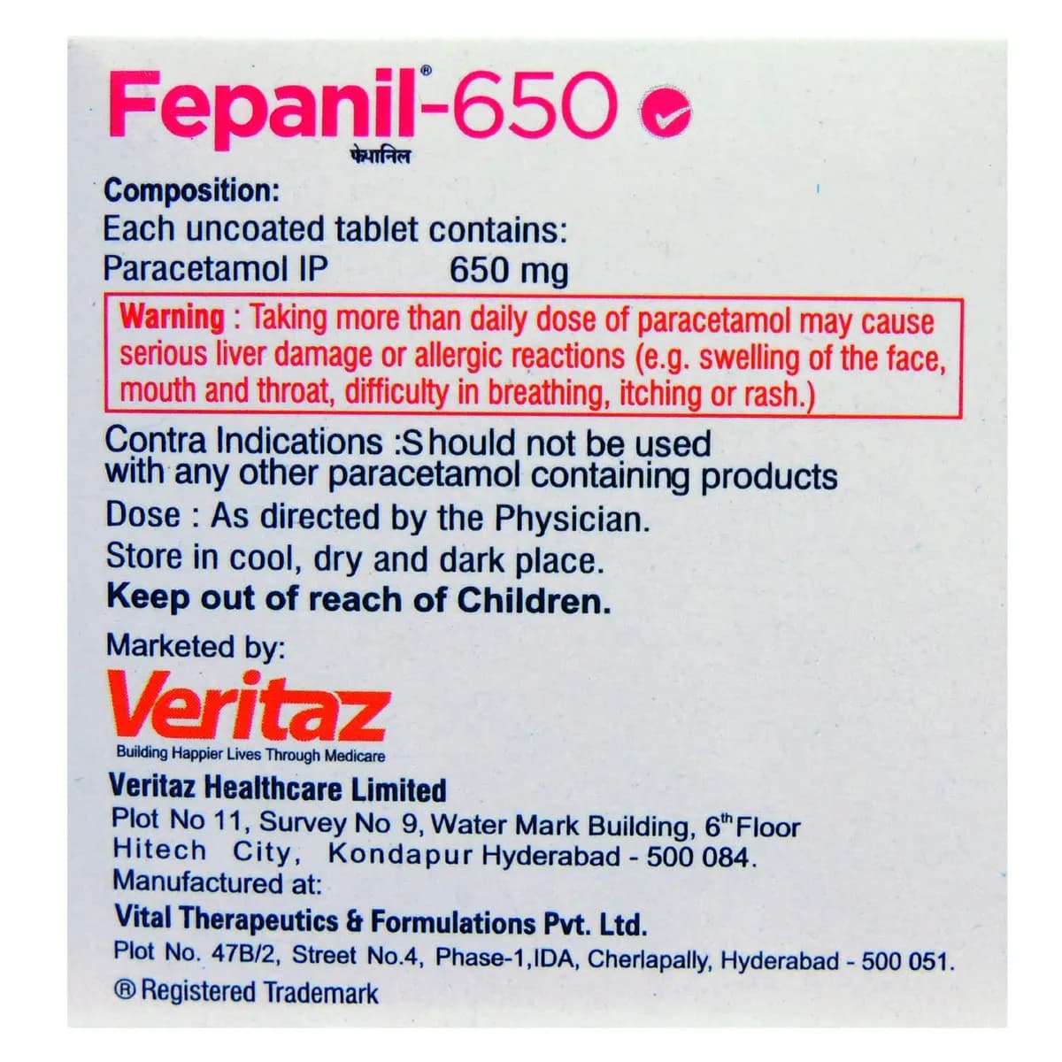 FEPANIL 650MG