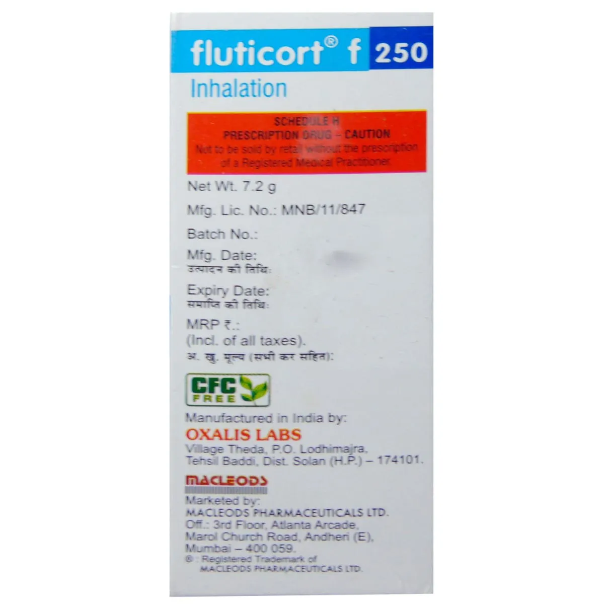 FLUTICORT F 250 TRANS