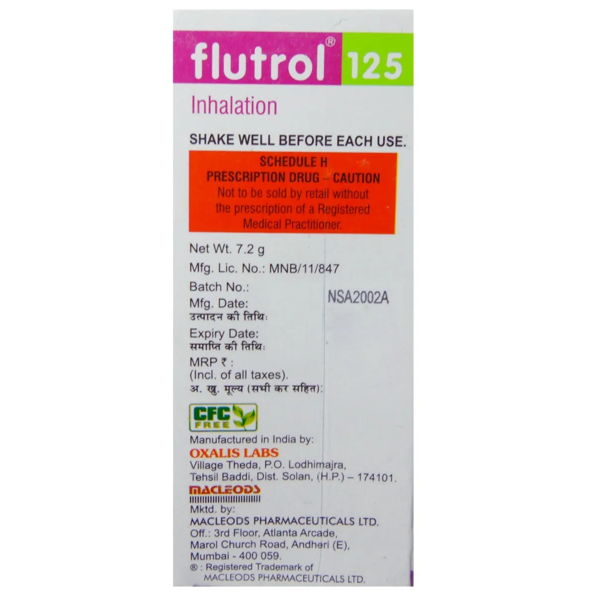 FLUTROL 125 INHALER
