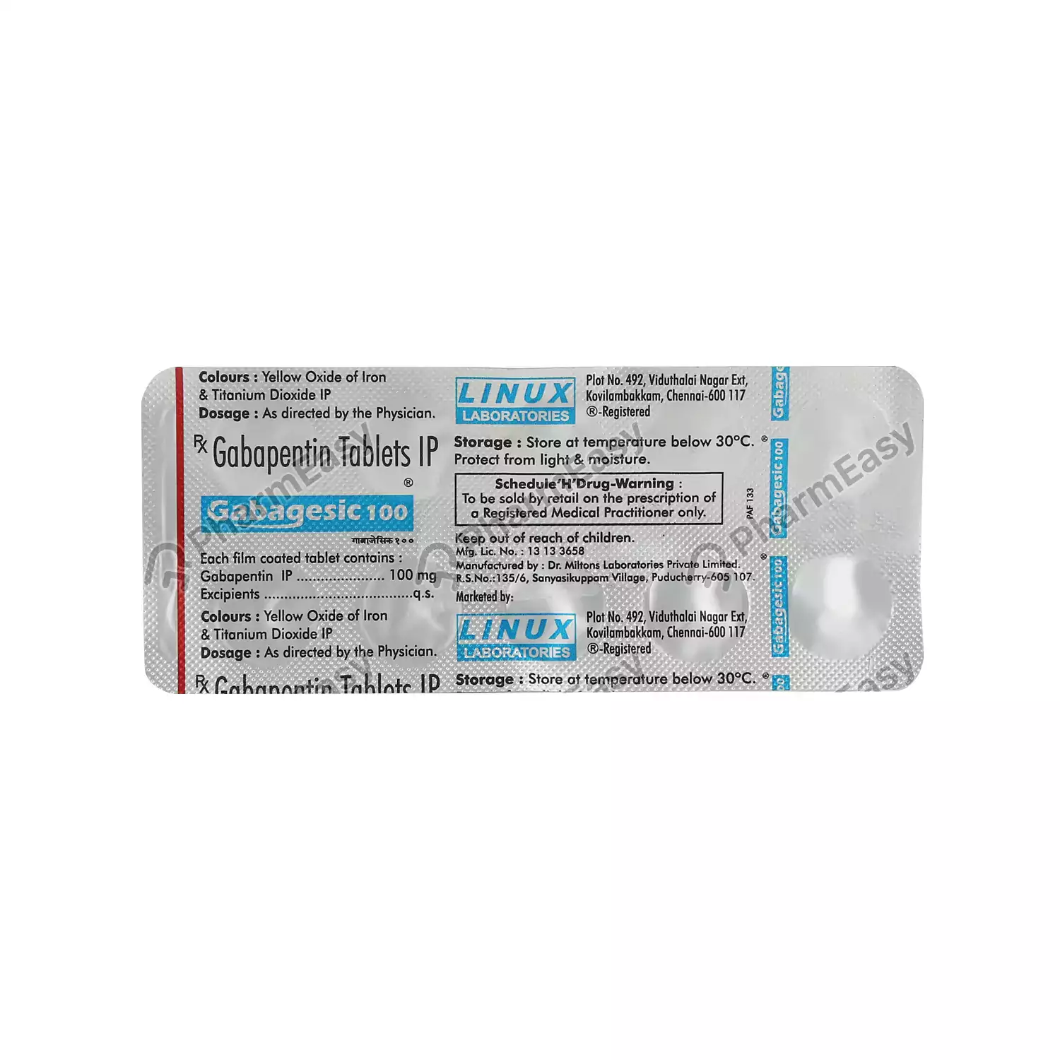 GABAGESIC 100MG TAB