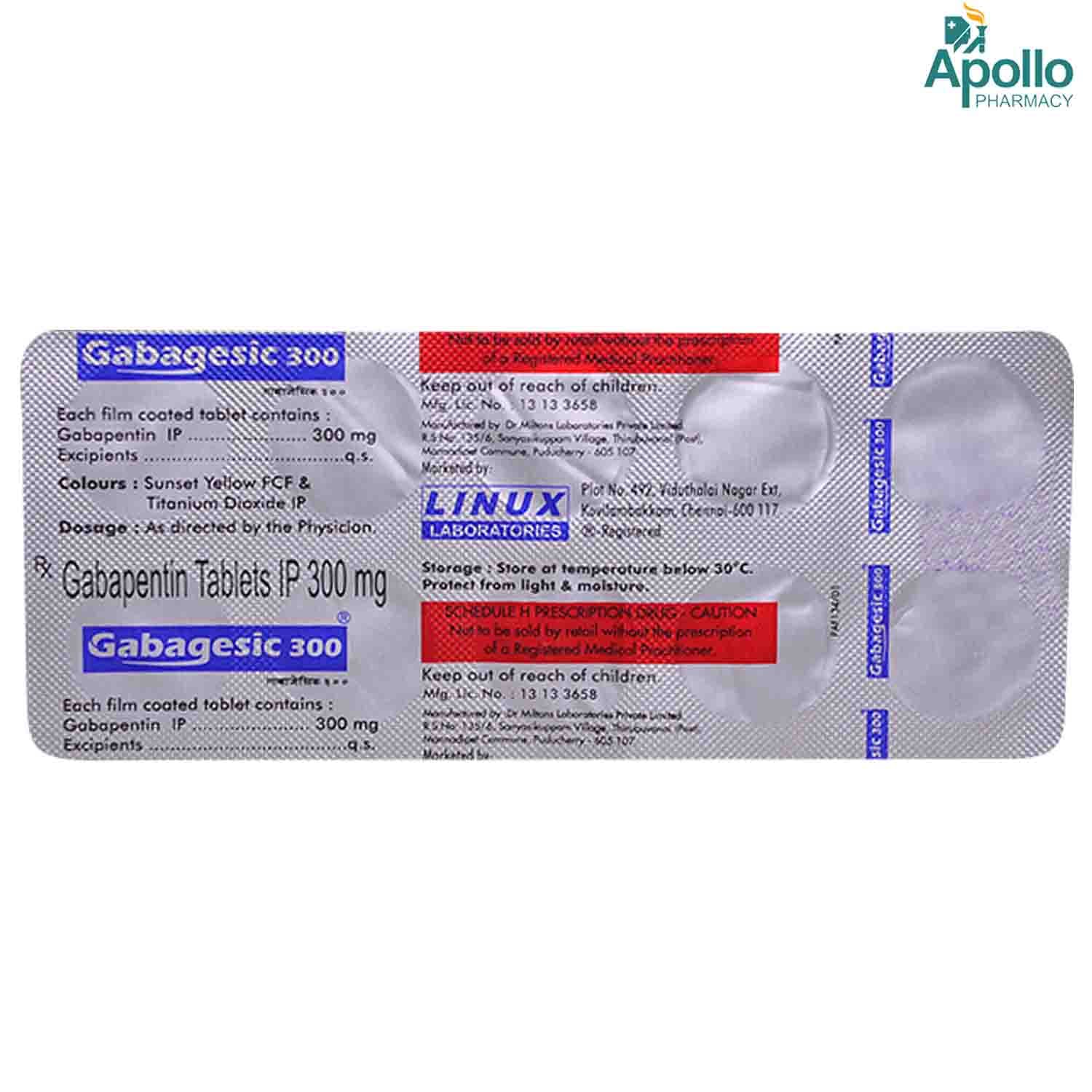 GABAGESIC 300MG TAB