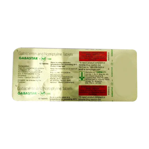 GABASTAR NT 100MG TAB 10`S