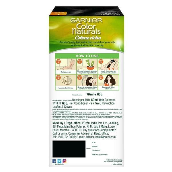Garnier Color Naturals Creme Riche Hair Color Natural Black (1)
