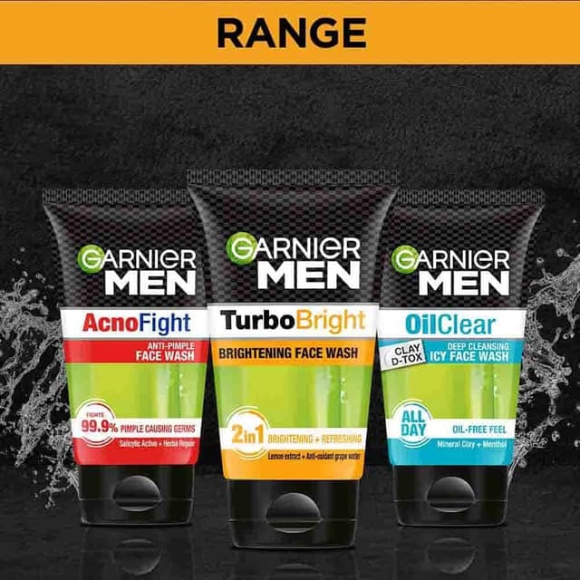 Garnier Men Turbo Bright Anti Pollution Double Action Face Wash