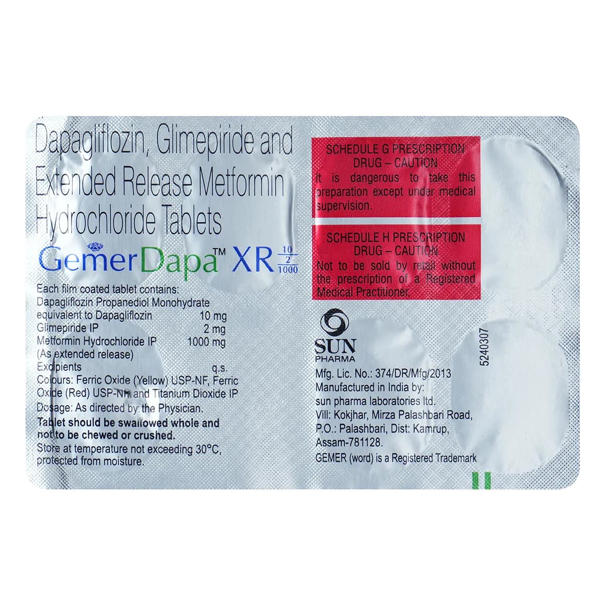GEMERDAPA XR 10/2/1000 TAB