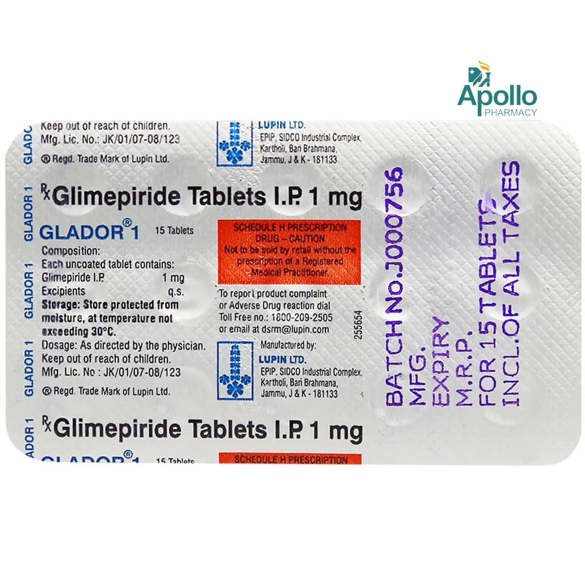 GLADOR 1MG TAB