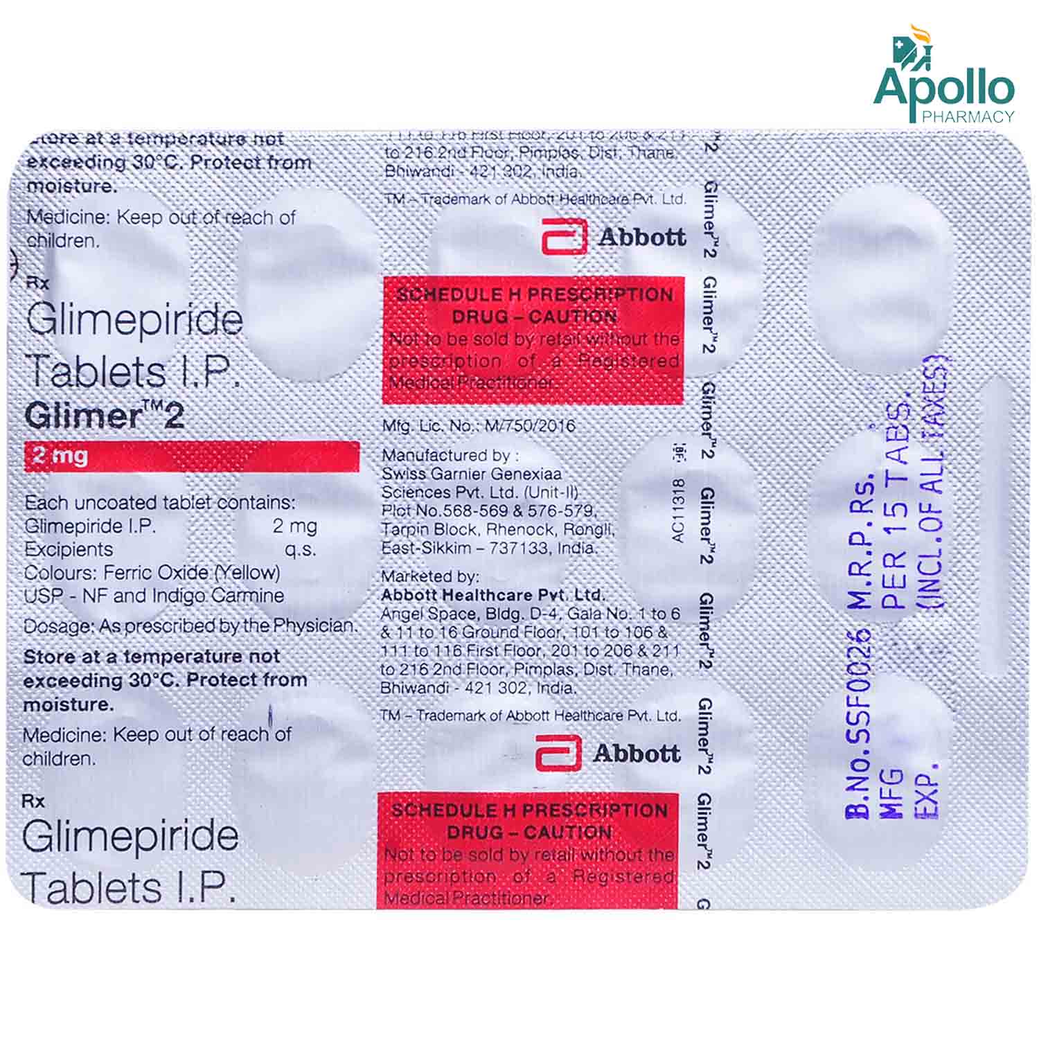 GLIMER 2MG TAB