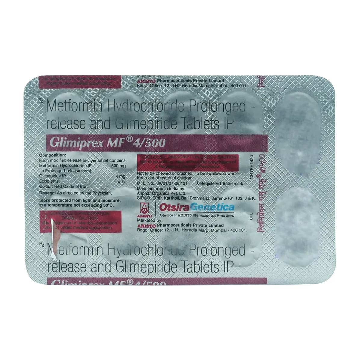 GLIMIPREX MF 4/500MG TAB