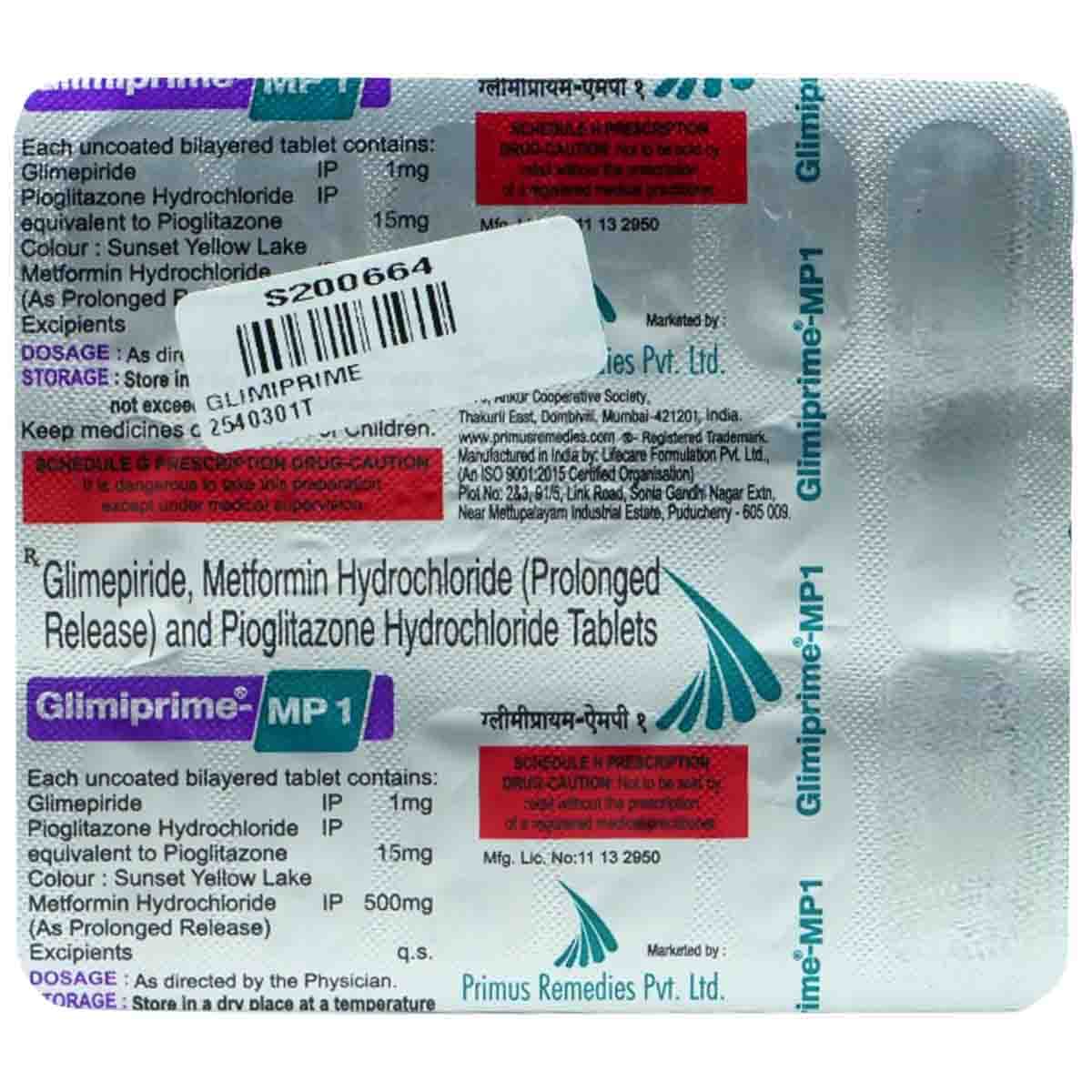 GLIMIPRIME MP1 TAB 15`S