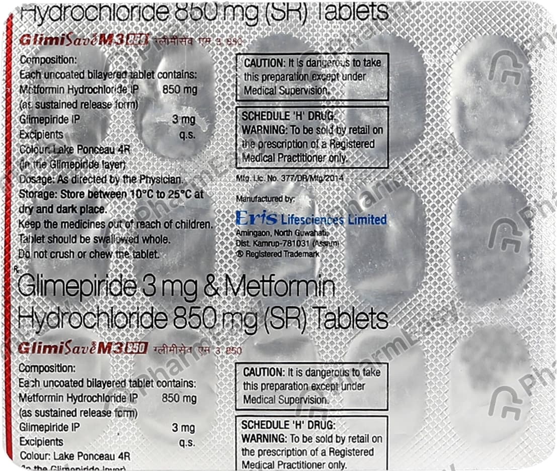 GLIMISAVE M3 850MG TAB